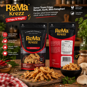 Rema Jamur Crispy Kemasan Pouch 80g